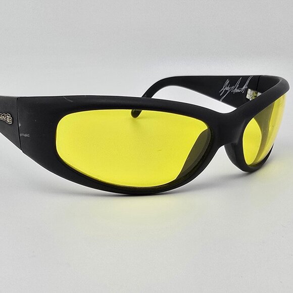 *SOLD* Arnette Catfish Gen 1 Signature Matte Black Frame Yellow Lens Sunglasses - Picture 6 of 13